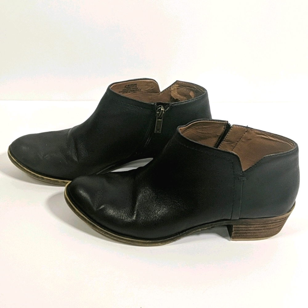 Lucky Brand Basel Leather black flat booties